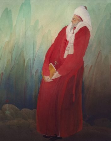 ABDUR-RAHMAN-CHUGHTAI-Untitled-Poet-in-a-Mountainous-Landscape